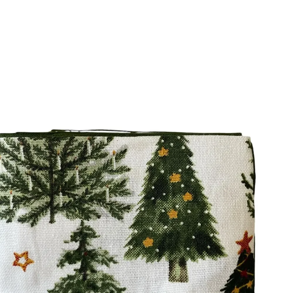 Rachel Ashwell Farmhouse CHRISTMAS TREE Cotton Napkins 12pc Green White New